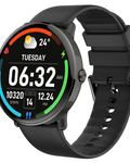 Smartwatch idealSTORE S24Watch, Ecran rotund AMOLED, Apel Bluetooth, Monitorizare Ritm Cardiac si Stare de Sanatate, Multi-Sport, Monitor Somn, Ceas cu afisaj Permanent, Memento Aplicatii Sociale, Senzor Optic Masurare Oxigen, Bratara din Silicon Neagra
