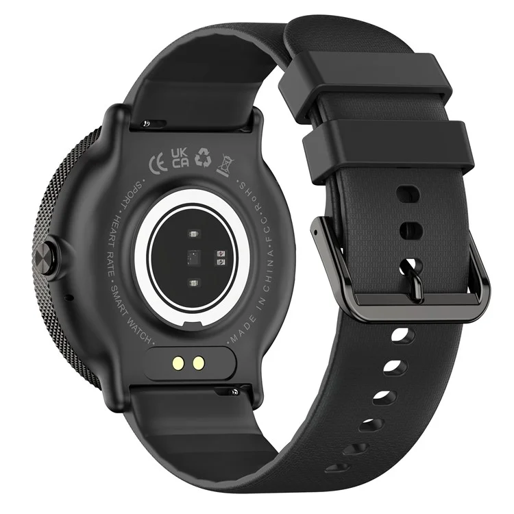 Smartwatch idealSTORE S24Watch, Ecran rotund AMOLED, Apel Bluetooth, Monitorizare Ritm Cardiac si Stare de Sanatate, Multi-Sport, Monitor Somn, Ceas cu afisaj Permanent, Memento Aplicatii Sociale, Senzor Optic Masurare Oxigen, Bratara din Silicon Neagra