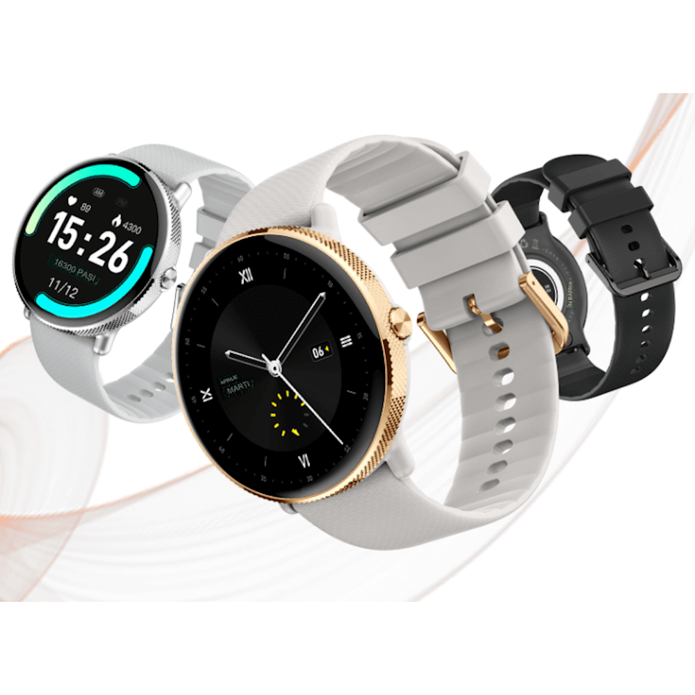 Smartwatch idealSTORE S24Watch, Ecran rotund AMOLED, Apel Bluetooth, Monitorizare Ritm Cardiac si Stare de Sanatate, Multi-Sport, Monitor Somn, Ceas cu afisaj Permanent, Memento Aplicatii Sociale, Senzor Optic Masurare Oxigen, Bratara din Silicon Neagra