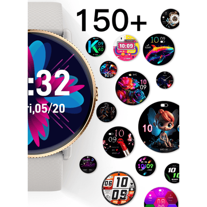 Smartwatch idealSTORE S24Watch, Ecran rotund AMOLED, Apel Bluetooth, Monitorizare Ritm Cardiac si Stare de Sanatate, Multi-Sport, Monitor Somn, Ceas cu afisaj Permanent, Memento Aplicatii Sociale, Senzor Optic Masurare Oxigen, Bratara din Silicon Gri