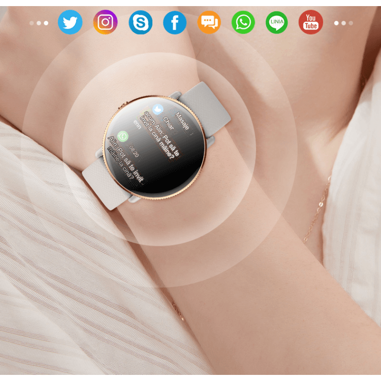 Smartwatch idealSTORE S24Watch, Ecran rotund AMOLED, Apel Bluetooth, Monitorizare Ritm Cardiac si Stare de Sanatate, Multi-Sport, Monitor Somn, Ceas cu afisaj Permanent, Memento Aplicatii Sociale, Senzor Optic Masurare Oxigen, Bratara din Silicon Gri