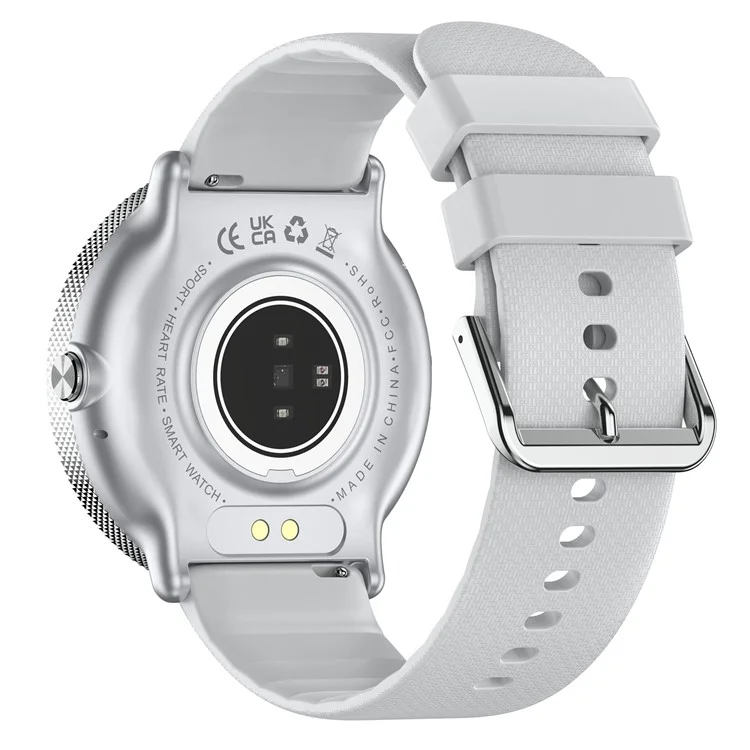 Smartwatch idealSTORE S24Watch, Ecran rotund AMOLED, Apel Bluetooth, Monitorizare Ritm Cardiac si Stare de Sanatate, Multi-Sport, Monitor Somn, Ceas cu afisaj Permanent, Memento Aplicatii Sociale, Senzor Optic Masurare Oxigen, Bratara din Silicon Gri