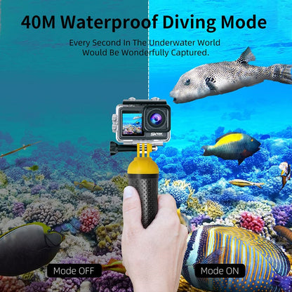 Camera de Actiune idealSTORE SmartGO-Cam 5K Ultra HD, 24 MP, Anti-Shake, Waterproof, Control Vocal, Unghi Larg 170, WiFi incorporat, HDMI, Ecran Tactil