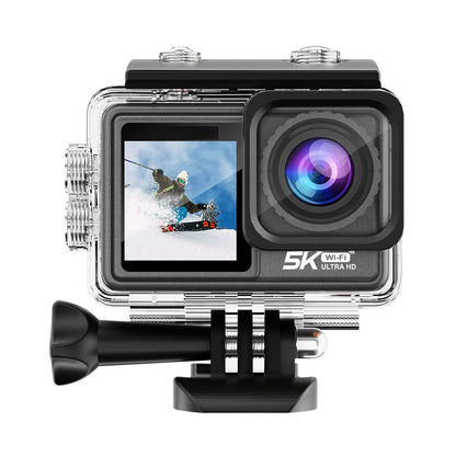 Camera de Actiune idealSTORE SmartGO-Cam 5K Ultra HD, 24 MP, Anti-Shake, Waterproof, Control Vocal, Unghi Larg 170, WiFi incorporat, HDMI, Ecran Tactil