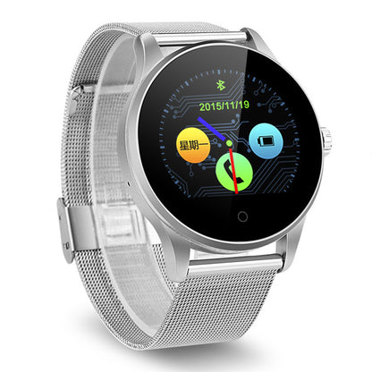 Ceas Smartwach Elegance Stylish 88, Curea metalica, Design modern, G-senzor, Monitorizare ritm cardiac, Conectivitate Android/Ios, Pedometru, Monitorizare Somn, Sincronizare Agenda, Culoare Argintiu