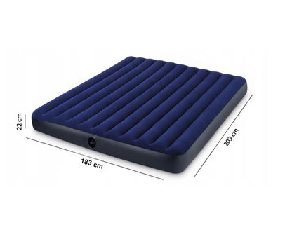 Saltea gonflabila cu kit de reparatie idealSTORE, Dimensiuni 203 x 183 x 22 cm, Fabricata din material rezistent, Permite utilizarea pentru doua persoane, Echipata cu o supapa boston care permite umflarea rapida