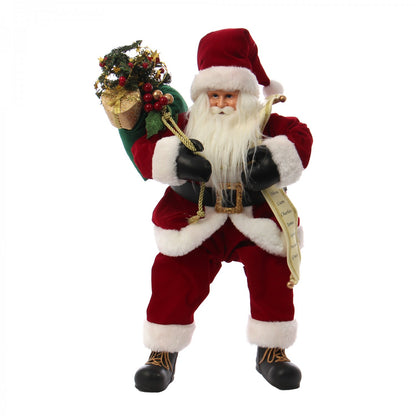 Decoratiune Craciun IDL Santa Claus 24 x 20 x 46 cm, Culoare alb-rosu potrivita pentru a intra in spiritul Craciunului si a crea un spatiu de poveste