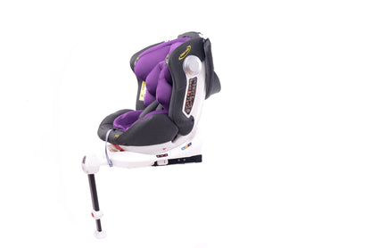 Scaun auto Profesional Pentru Copii Santi Baby IDL Collection, Picior Telescopic, 3 grupe de greutate 0-36 kg, Rotire 360 grade Reglarea pozitiei de somn tetiera reglabila,Gri Violet
