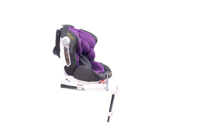 Scaun auto Profesional Pentru Copii Santi Baby IDL Collection, Picior Telescopic, 3 grupe de greutate 0-36 kg, Rotire 360 grade Reglarea pozitiei de somn tetiera reglabila,Gri Violet
