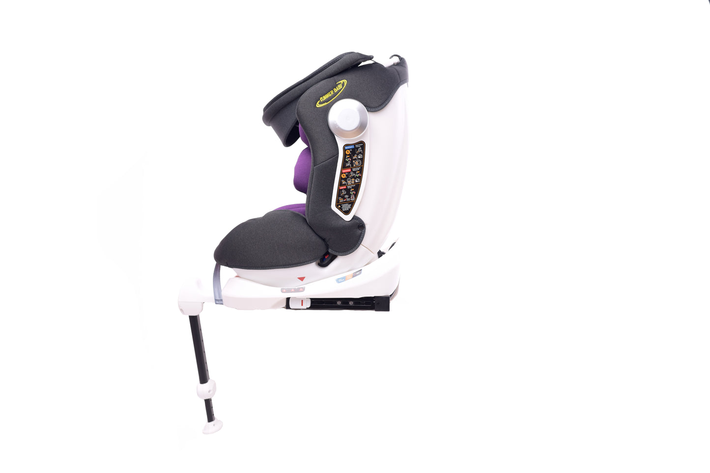 Scaun auto Profesional Pentru Copii Santi Baby IDL Collection, Picior Telescopic, 3 grupe de greutate 0-36 kg, Rotire 360 grade Reglarea pozitiei de somn tetiera reglabila,Gri Violet