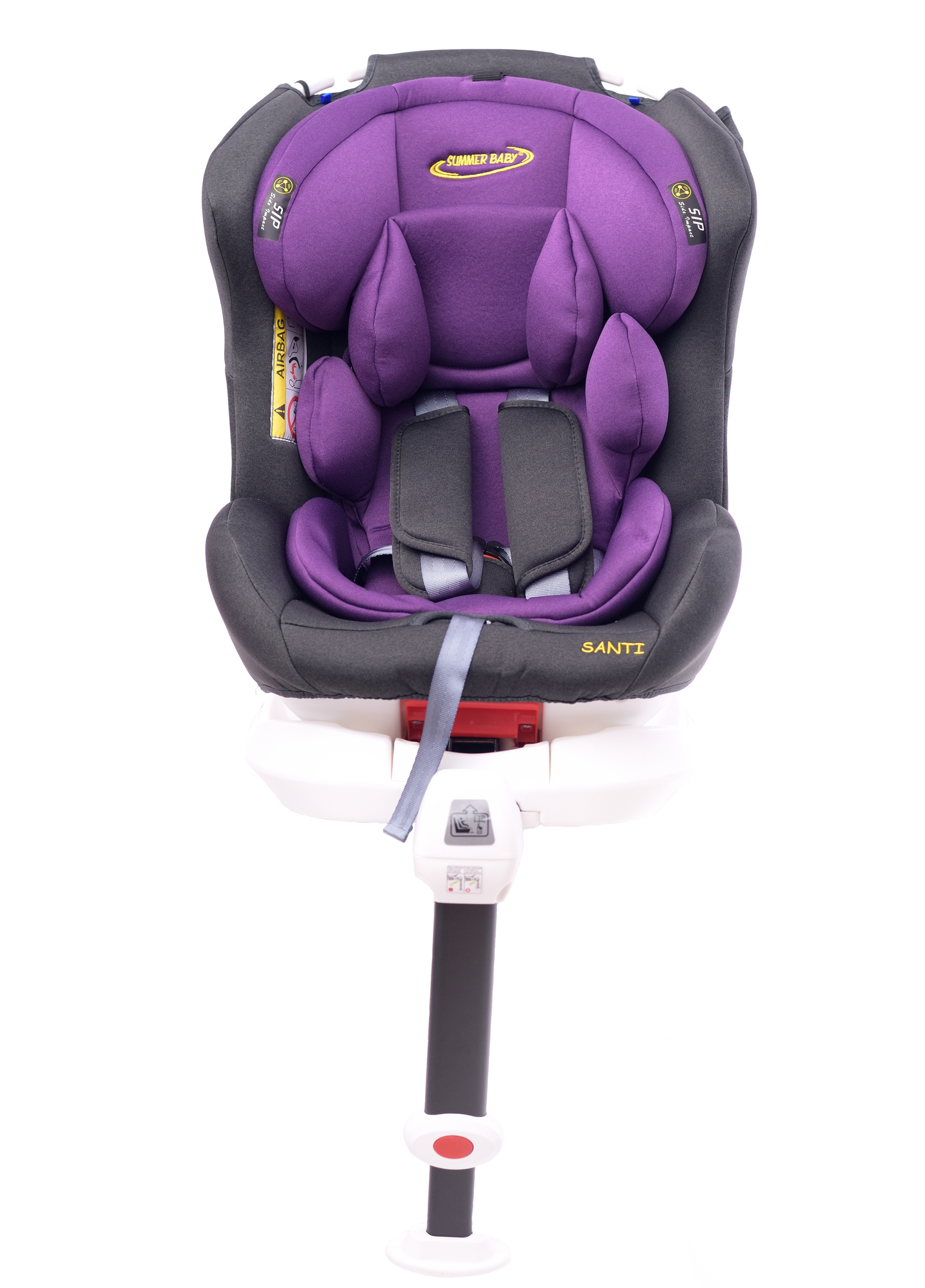 Scaun auto Profesional Pentru Copii Santi Baby IDL Collection, Picior Telescopic, 3 grupe de greutate 0-36 kg, Rotire 360 grade Reglarea pozitiei de somn tetiera reglabila,Gri Violet