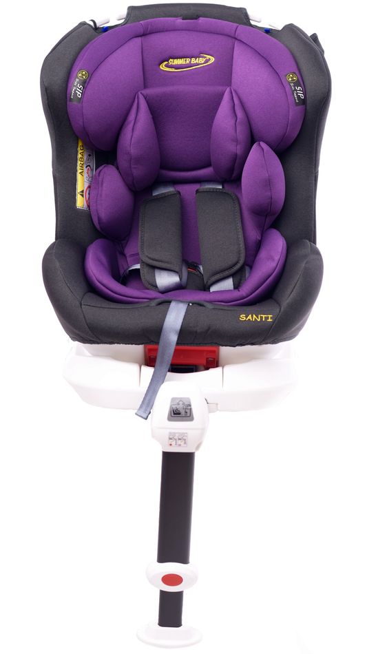 Scaun auto Profesional Pentru Copii Santi Baby IDL Collection, Picior Telescopic, 3 grupe de greutate 0-36 kg, Rotire 360 grade Reglarea pozitiei de somn tetiera reglabila,Gri Violet