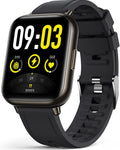 Ceas SmartWatch Saphir idealStore, Ecran HD 1.69 inch, Notificari Apeluri/Mesaje, Monitorizare Ritm Cardiac si Tensiune Arteriala, Compatibil iOS/Android, Negru