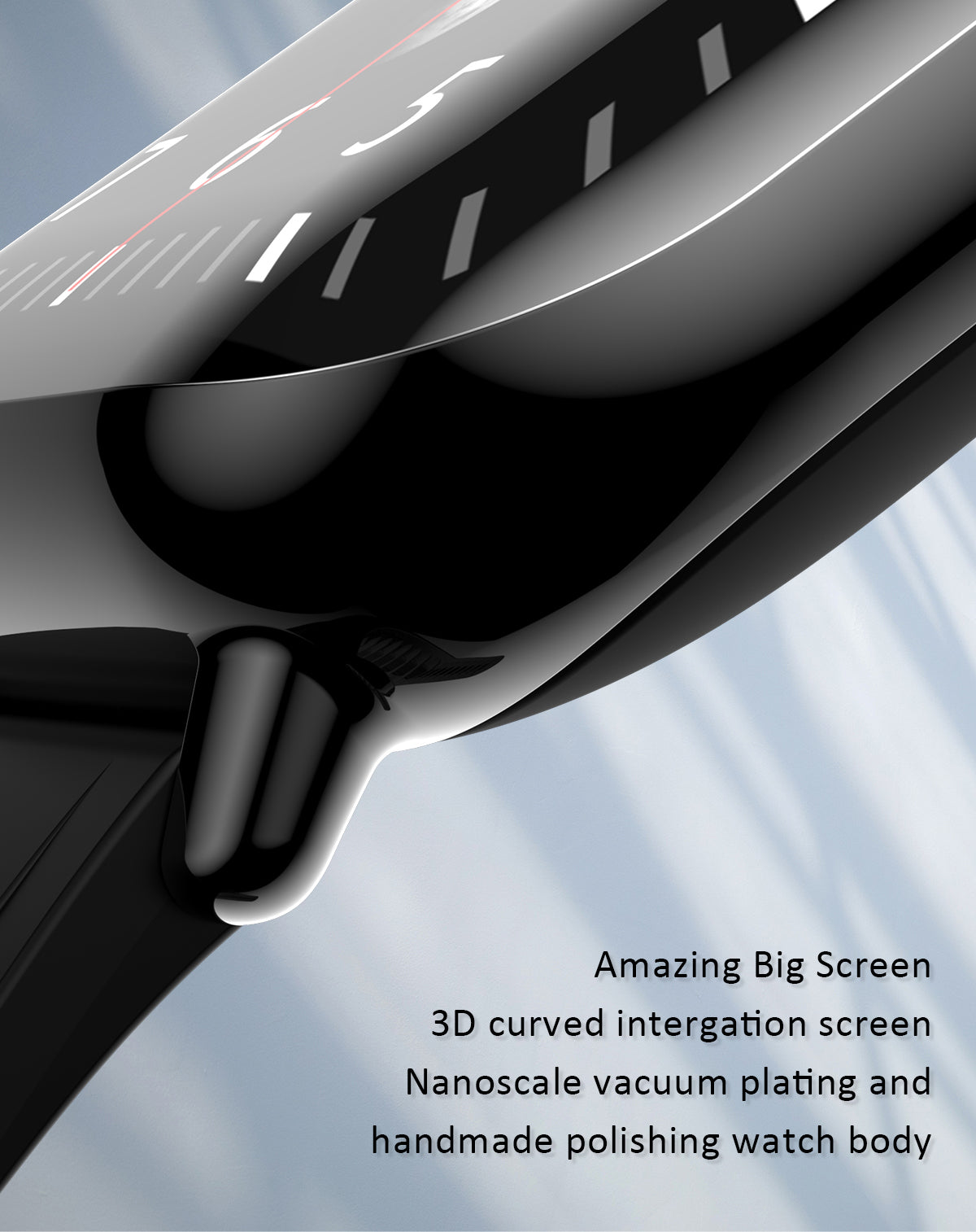 Ceas SmartWatch Saphir idealStore, Ecran HD 1.69 inch, Notificari Apeluri/Mesaje, Monitorizare Ritm Cardiac si Tensiune Arteriala, Compatibil iOS/Android, Negru