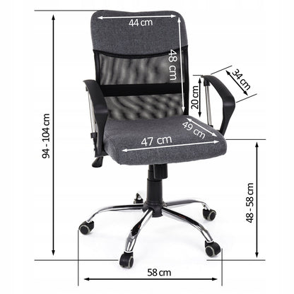 Scaun de Birou pivotant idealSTORE Viper Smart Collection, Echipat cu mecanism TILT, Baza metalica, Gri