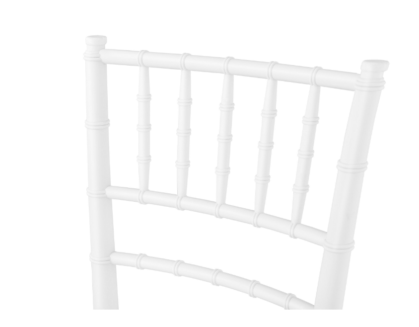 Scaun Chiavari Premium ALB idealSTORE, Dimensiuni 87 x 43 x 47 cm, Spatar Inalt, Sezut Ergonomic, Design Elegant, Plastic Rezistent la Uzura, Pete, UV, Umezeala, Inghet, Temperaturi Mari, Sarcina 150 KG, Usor de Curatat