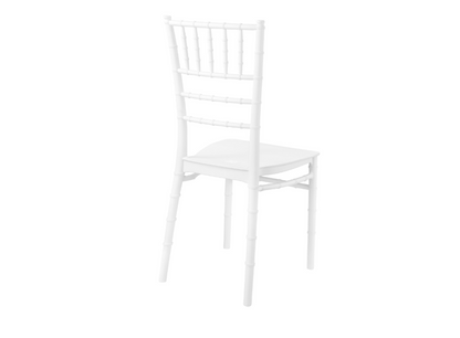 Scaun Chiavari Premium ALB idealSTORE, Dimensiuni 87 x 43 x 47 cm, Spatar Inalt, Sezut Ergonomic, Design Elegant, Plastic Rezistent la Uzura, Pete, UV, Umezeala, Inghet, Temperaturi Mari, Sarcina 150 KG, Usor de Curatat