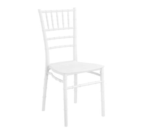 Scaun Chiavari Premium ALB idealSTORE, Dimensiuni 87 x 43 x 47 cm, Spatar Inalt, Sezut Ergonomic, Design Elegant, Plastic Rezistent la Uzura, Pete, UV, Umezeala, Inghet, Temperaturi Mari, Sarcina 150 KG, Usor de Curatat