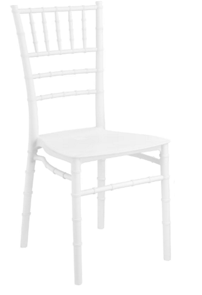 Scaun Chiavari Premium ALB idealSTORE, Dimensiuni 87 x 43 x 47 cm, Spatar Inalt, Sezut Ergonomic, Design Elegant, Plastic Rezistent la Uzura, Pete, UV, Umezeala, Inghet, Temperaturi Mari, Sarcina 150 KG, Usor de Curatat