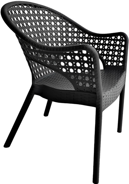 Set Masa cu 6 Scaune idealStore Ratan LUX, pentru Restaurant, Pub, Terasa, Calitate Premium, Masa din Polietilena L 140x l 80x h 75 cm, Scaun din Polietilena L 47 x l 69 x h 85 cm, Model Ratan, Rezistent la Apa, Soare, Inghet, Umezeala, Utilizare Multipla