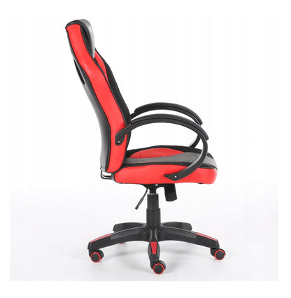 Scaun Gaming Rotativ cu mecanism TILT idealSTORE Smart Armor Red, Proiectat pentru a asigura pozitia si confortul corect al corpului in timpul sedintelor lungi la computer, Design modern, Cotiere moi, Baza solida cu cinci varfuri, Negru-Rosu