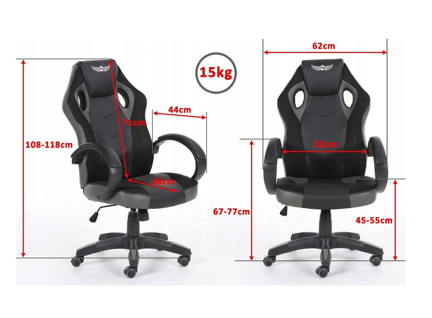 Scaun Gaming Rotativ cu mecanism TILT idealSTORE Smart Armor Red, Proiectat pentru a asigura pozitia si confortul corect al corpului in timpul sedintelor lungi la computer, Design modern, Cotiere moi, Baza solida cu cinci varfuri, Negru-Rosu