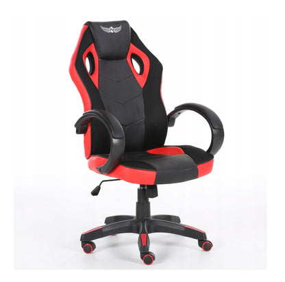 Scaun Gaming Rotativ cu mecanism TILT idealSTORE Smart Armor Red, Proiectat pentru a asigura pozitia si confortul corect al corpului in timpul sedintelor lungi la computer, Design modern, Cotiere moi, Baza solida cu cinci varfuri, Negru-Rosu