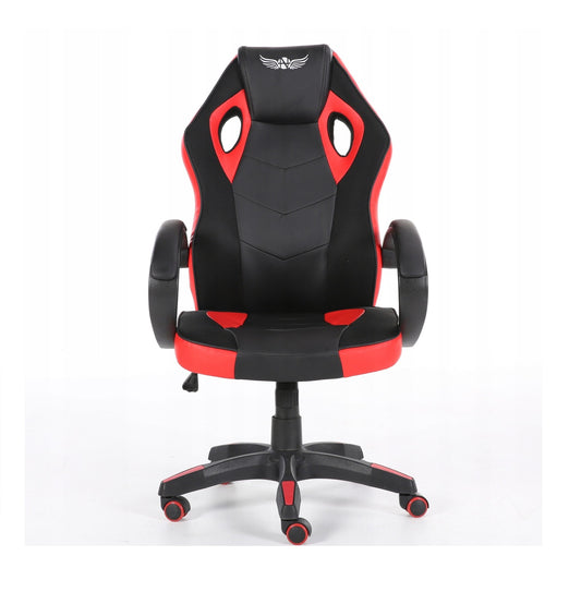 Scaun Gaming Rotativ cu mecanism TILT idealSTORE Smart Armor Red, Proiectat pentru a asigura pozitia si confortul corect al corpului in timpul sedintelor lungi la computer, Design modern, Cotiere moi, Baza solida cu cinci varfuri, Negru-Rosu