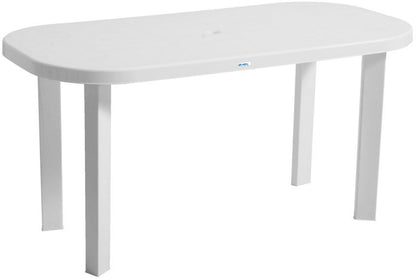 Set masa Gradina idealStore cu 6 Scaune si Masa 140x70x70cm, Rezistenta Sporita, Plastic de Inalta Calitate rezistent UV, Rezistent la Apa si Temperaturi Ridicate, Alb