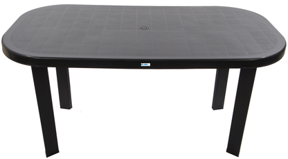 Set masa Gradina idealStore cu 6 Scaune si Masa 140x70x70cm, Rezistenta Sporita, Plastic de Inalta Calitate rezistent UV, Rezistent la Apa si Temperaturi Ridicate, Antracit