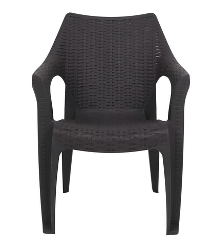 Set Masa cu 6 Scaune de Gradina, Terasa, idealSTORE, Plastic de Inalta Calitate, Polietilena, Dimensiuni masa 135 x 85 x 72 cm, Rezistent la Actiunea Factorilor Atmosferici Nocivi si a Razelor UV, Culoare Maro, Greutatea maxima 120 Kg