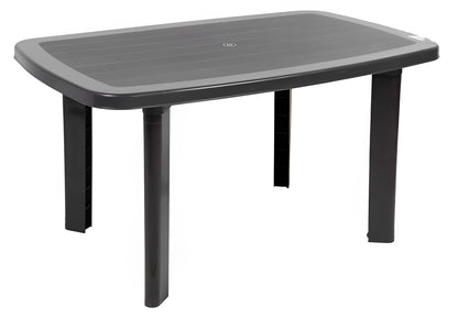 Set Masa cu 6 Scaune de Gradina, Terasa, idealSTORE, Plastic de Inalta Calitate, Polietilena, Dimensiuni masa 135 x 85 x 72 cm, Rezistent la Actiunea Factorilor Atmosferici Nocivi si a Razelor UV, Culoare Maro, Greutatea maxima 120 Kg