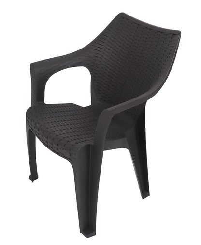 Set Masa cu 6 Scaune de Gradina, Terasa, idealSTORE, Plastic de Inalta Calitate, Polietilena, Dimensiuni masa 135 x 85 x 72 cm, Rezistent la Actiunea Factorilor Atmosferici Nocivi si a Razelor UV, Culoare Maro, Greutatea maxima 120 Kg