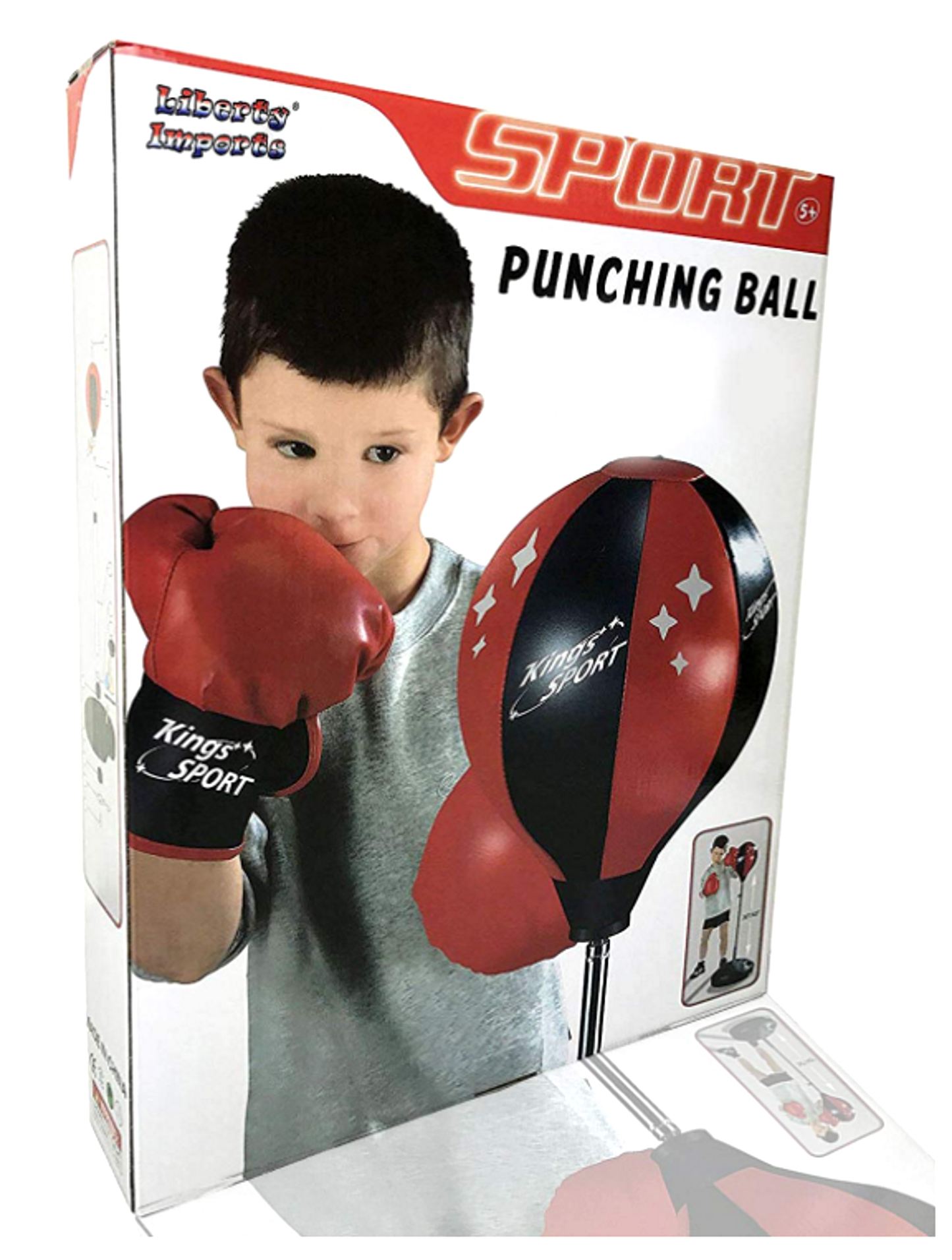 Set de joaca tip Box interactiv idealSTORE King Boxing Sport, Kitul dezvolta coordonarea motorie si agilitatea, Dimensiune universala