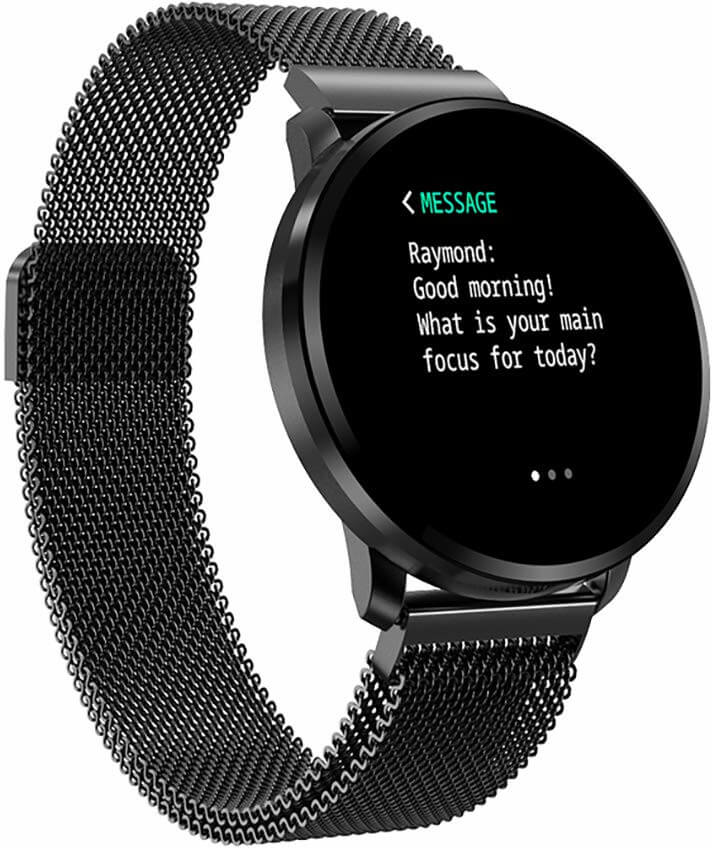Ceas SmartWatch IdealSTORE Smart Fit 90 cu bratara metalica, Functie Oximetru SpO2, Functie avertizare sedentarism, Monitorizarea ritmului cardiac, Notificari Apeluri, SMS, Aplicatii, Rezistent la apa IP67, Ecran Full Touch 1.3 inch, Negru