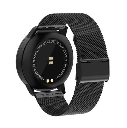 Ceas SmartWatch IdealSTORE Smart Fit 90 cu bratara metalica, Functie Oximetru SpO2, Functie avertizare sedentarism, Monitorizarea ritmului cardiac, Notificari Apeluri, SMS, Aplicatii, Rezistent la apa IP67, Ecran Full Touch 1.3 inch, Negru