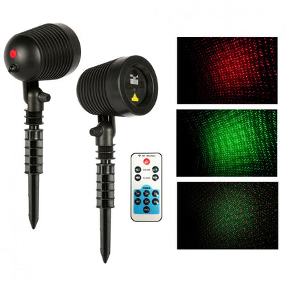 Instalatie Craciun IDL Laser Shower cu telecomanda, pentru iluminarea casei, 9 Functii ce pot oferi un joc de lumini in combinatia de culori rosu si verde
