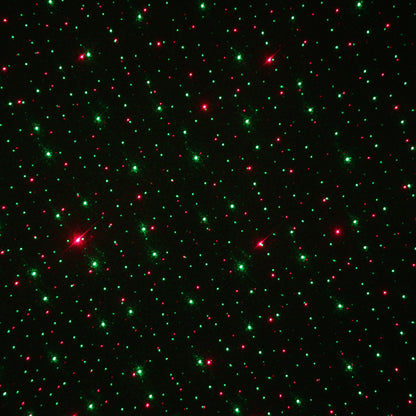 Instalatie Craciun IDL Laser Shower cu telecomanda si microfon pentru iluminarea interioara a locuintei, Efecte multiple, Proiectii de imagini si jocuri de lumini bicolore alaturi de set 12 fundite rosii pentru decorarea bradului