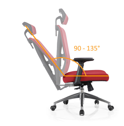 Scaun de birou Rotativ idealSTORE Vito Elite Collection, Echipat cu spuma confortabila, Spate respirabil realizat din plasa micro, Cotiere 2D reglabile, Baza din aluminiu, Posibilitatea inclinarii spatarului pana la 130 , Maxim 130 kg