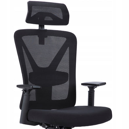 Scaun de birou Rotativ idealSTORE Vito Elite Collection, Echipat cu spuma confortabila, Spate respirabil realizat din plasa micro, Cotiere 2D reglabile, Baza din aluminiu, Posibilitatea inclinarii spatarului pana la 130 , Maxim 130 kg