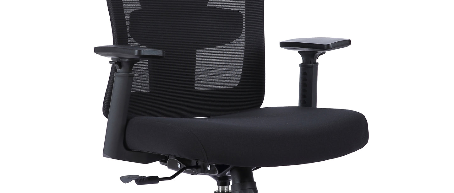 Scaun de birou Rotativ idealSTORE Vito Elite Collection, Echipat cu spuma confortabila, Spate respirabil realizat din plasa micro, Cotiere 2D reglabile, Baza din aluminiu, Posibilitatea inclinarii spatarului pana la 130 , Maxim 130 kg