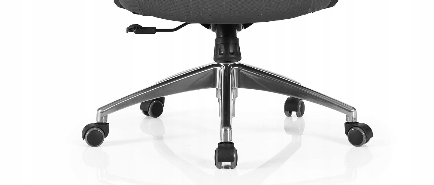 Scaun de birou Rotativ idealSTORE Vito Elite Collection Gri, Echipat cu spuma confortabila, Spate respirabil realizat din plasa micro, Cotiere 2D reglabile, Baza din aluminiu, Posibilitatea inclinarii spatarului pana la 130 , Maxim 130 kg