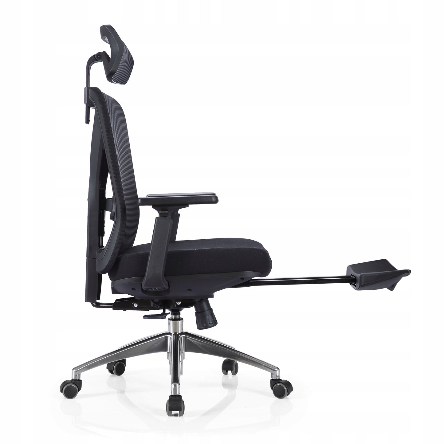 Scaun de birou Rotativ idealSTORE Vito Elite Plus Collection, Echipat cu spuma confortabila, Spate respirabil, Cotiere 3D reglabile, Baza din aluminiu, Posibilitatea inclinarii spatarului pana la 130 , Suport pentru picioare retractabil, Maxim 130 kg