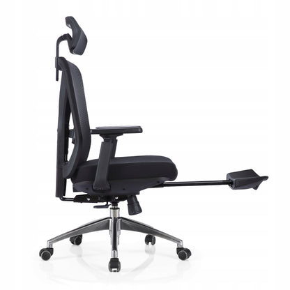 Scaun de birou Rotativ idealSTORE Vito Elite Plus Collection, Echipat cu spuma confortabila, Spate respirabil, Cotiere 3D reglabile, Baza din aluminiu, Posibilitatea inclinarii spatarului pana la 130 , Suport pentru picioare retractabil, Maxim 130 kg