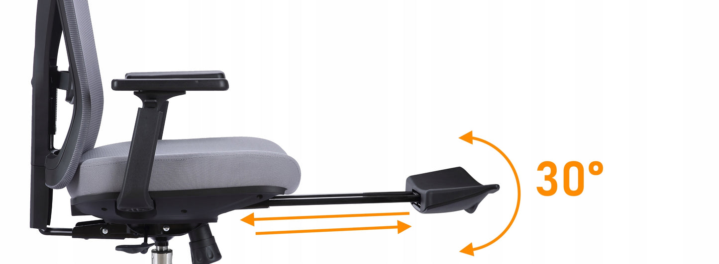 Scaun de birou Rotativ idealSTORE Vito Elite Plus Collection, Echipat cu spuma confortabila, Spate respirabil, Cotiere 3D reglabile, Baza din aluminiu, Posibilitatea inclinarii spatarului pana la 130 , Suport pentru picioare retractabil, Maxim 130 kg