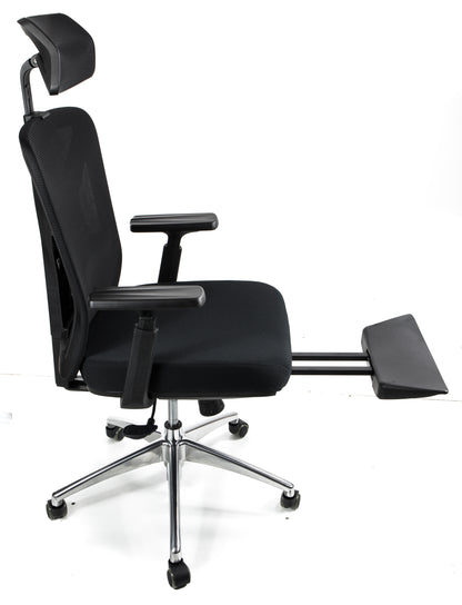 Scaun de birou Rotativ idealSTORE Vito Elite Plus Collection, Echipat cu spuma confortabila, Spate respirabil, Cotiere 3D reglabile, Baza din aluminiu, Posibilitatea inclinarii spatarului pana la 130 , Suport pentru picioare retractabil, Maxim 130 kg