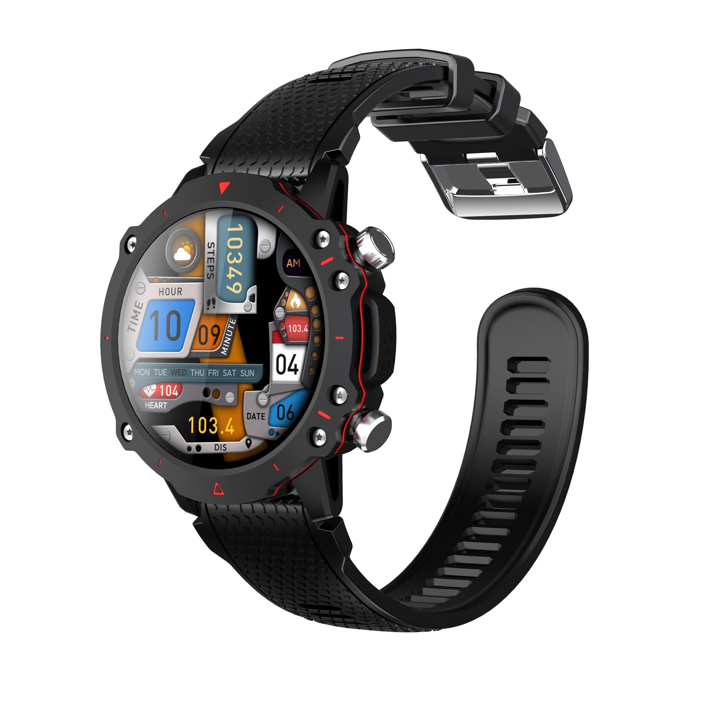 Ceas SmartWatch Skeleton Lux idealSTORE, Display IPS 1.52 inch, Android/IOS, Apel Bluetooth, Mesaje, Retele Solciale, Control Muzica-Camera Fitness Traker, Monitorizare Somn, Oxigenul din Sange, Tensiune Arteriala, Vremea, Pasii, IP67, 100+ Moduri Sport
