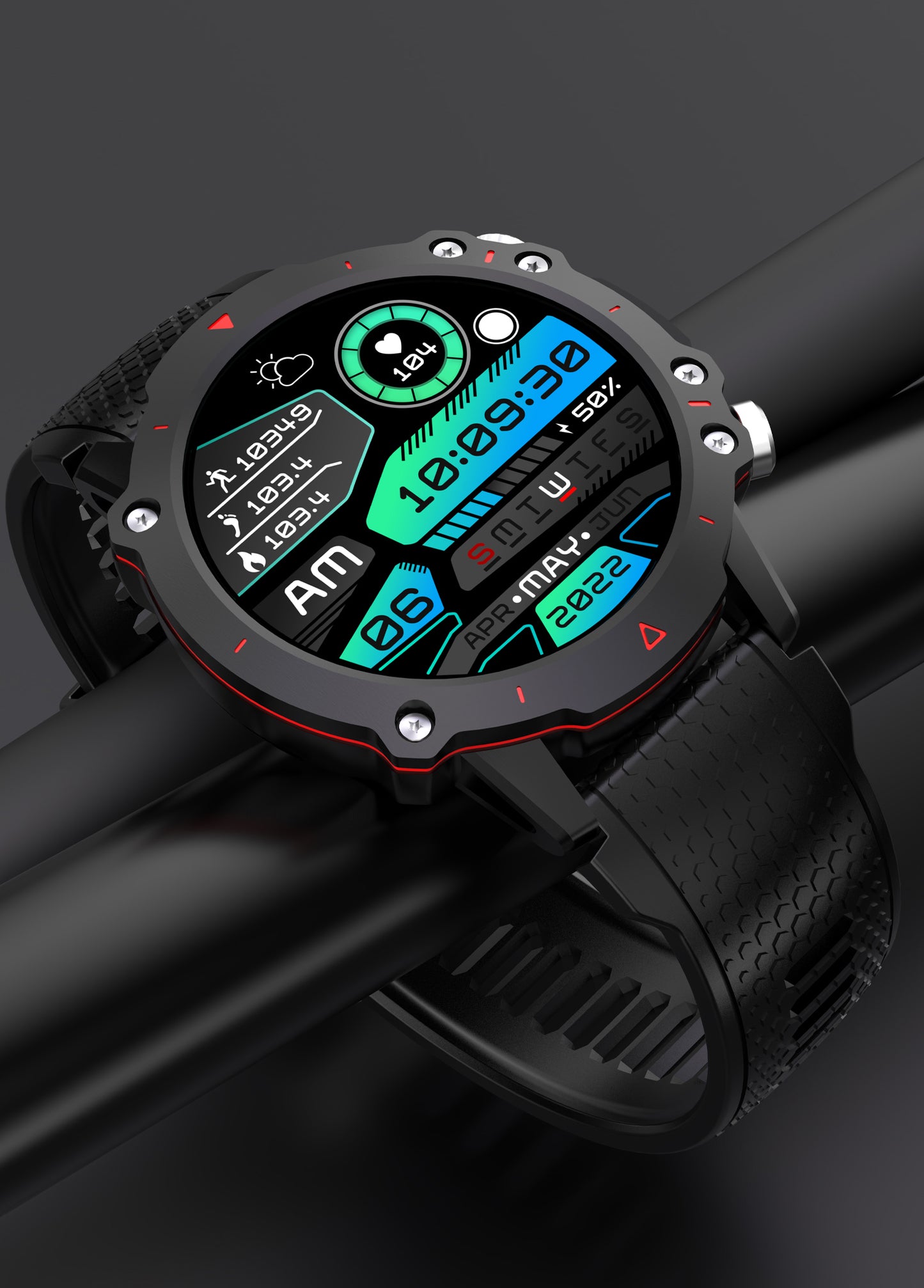Ceas SmartWatch Skeleton Lux idealSTORE, Display IPS 1.52 inch, Android/IOS, Apel Bluetooth, Mesaje, Retele Solciale, Control Muzica-Camera Fitness Traker, Monitorizare Somn, Oxigenul din Sange, Tensiune Arteriala, Vremea, Pasii, IP67, 100+ Moduri Sport
