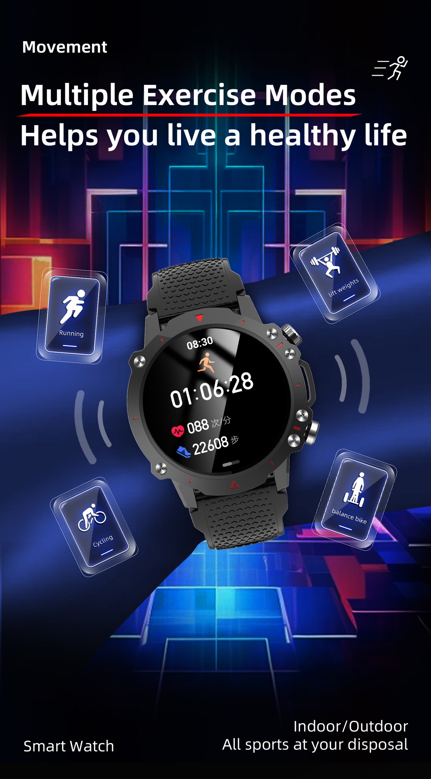 Ceas SmartWatch Skeleton Lux idealSTORE, Display IPS 1.52 inch, Android/IOS, Apel Bluetooth, Mesaje, Retele Solciale, Control Muzica-Camera Fitness Traker, Monitorizare Somn, Oxigenul din Sange, Tensiune Arteriala, Vremea, Pasii, IP67, 100+ Moduri Sport