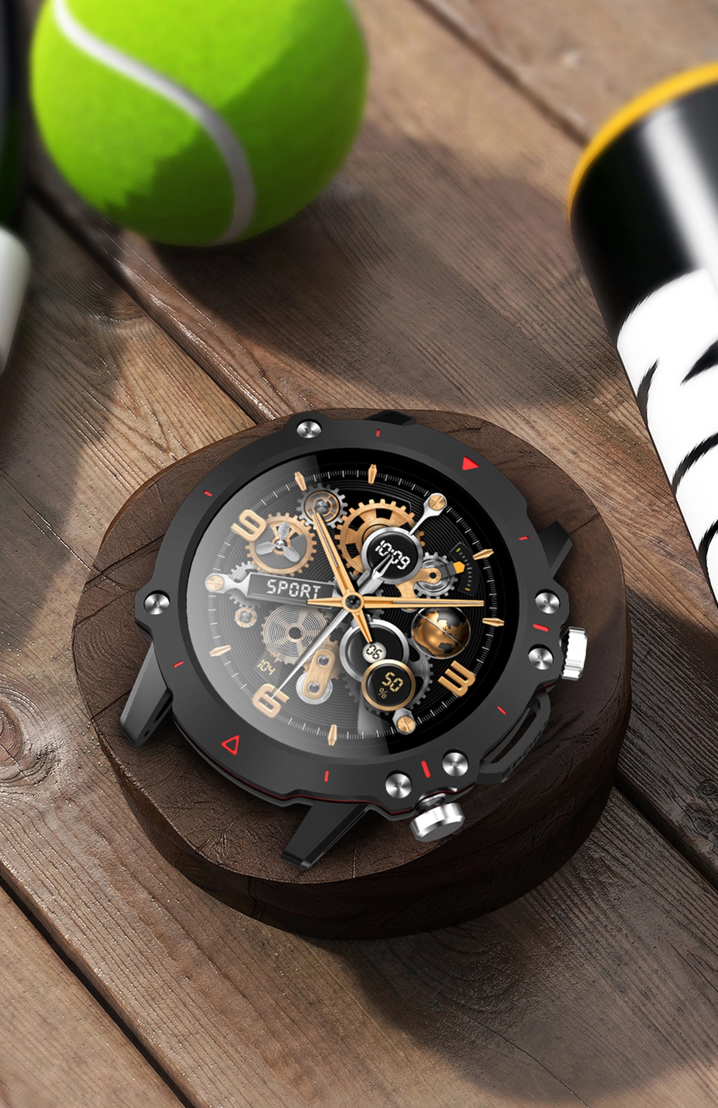 Ceas SmartWatch Skeleton Lux idealSTORE, Display IPS 1.52 inch, Android/IOS, Apel Bluetooth, Mesaje, Retele Solciale, Control Muzica-Camera Fitness Traker, Monitorizare Somn, Oxigenul din Sange, Tensiune Arteriala, Vremea, Pasii, IP67, 100+ Moduri Sport